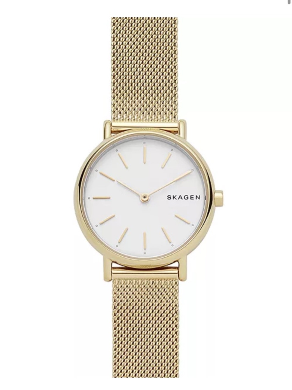 Skagen Women's Signatur Gold-Tone Stainless Steel Mesh Bracelet Watch 30mm